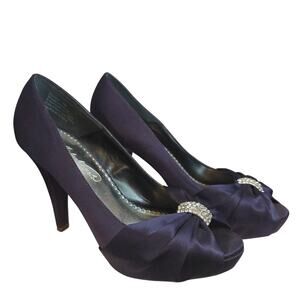 Michelangelo Dark Blue Diana Heels, 7M